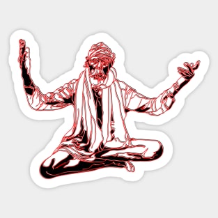 Lotus pose Yoga  Man Serenity Calm Mindfulness Meditation Sticker